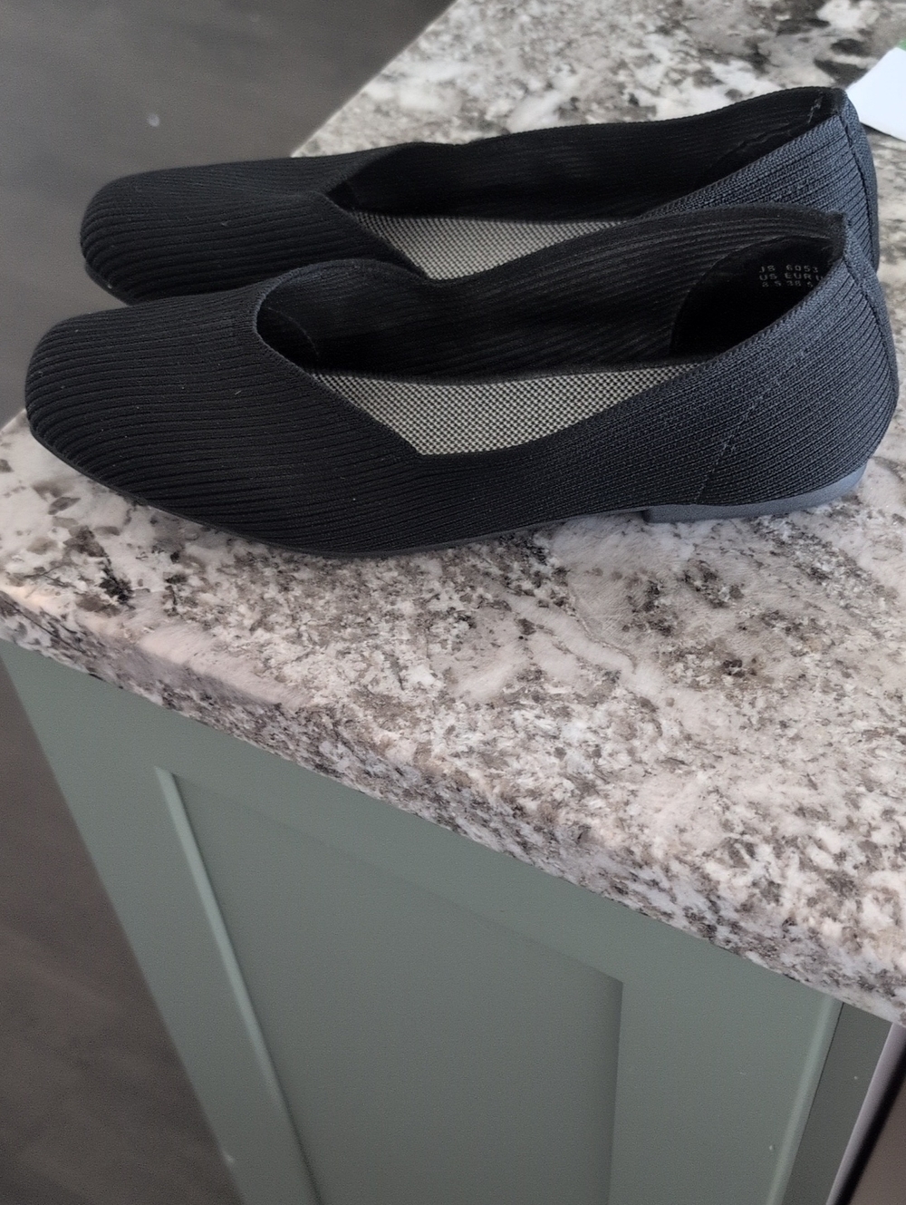 Classic Women's Black Knit Slip-On Flats